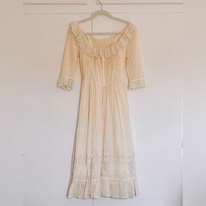 French Elegant Dress Lace Garden Vintage Style